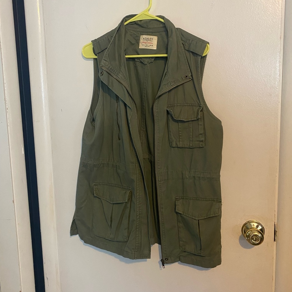 Ashley by 26 International Olive Utility Vest